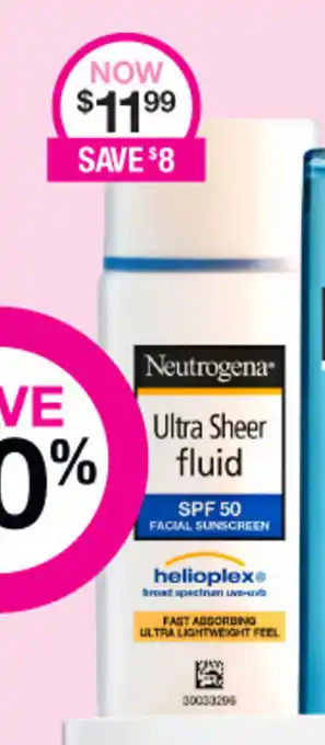 Priceline Neutrogena Ultra Sheer Fluid SPF 50 offer