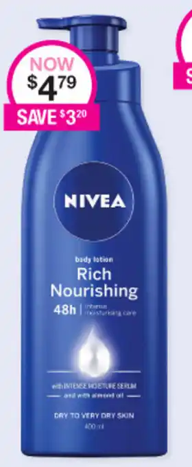 Priceline Nivea Body Lotion Rich Nourishing 400ml offer