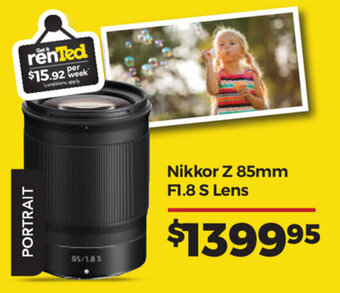Teds Cameras Nikkor Z 85mm F1.8 S Lens offer