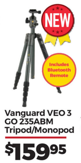 Teds Cameras Vanguard VEO 3 GO 235ABM Tripod/Monopod offer