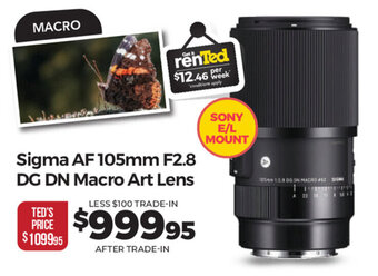 Teds Cameras Sigma AF 105mm F2.8 DG DN Macro Art Lens offer