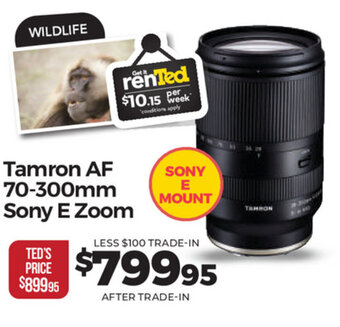 Teds Cameras Tamron AF 70-300mm Sony E Zoom offer
