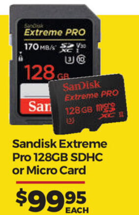 Teds Cameras Sandisk Extreme Pro 128GB SDHC or Micro Card offer