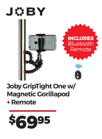 Teds Cameras Joby Griptight One w/Magnetic Gorillapod + Remote offer