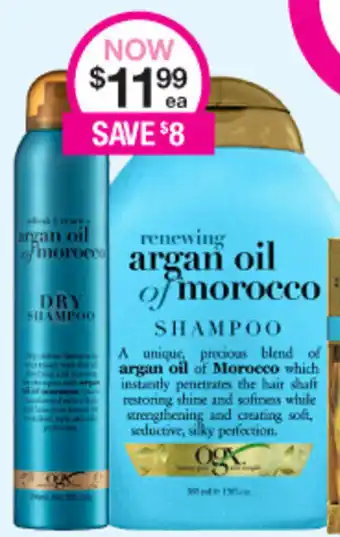 Priceline Renewing Argan Oil of Morocco Shampoo or Dry Shampoo offer
