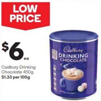Woolworths Cadbury Drinking Chocolate 450g offer