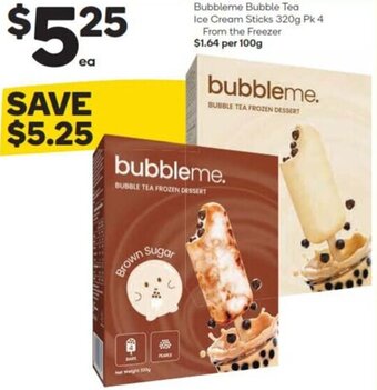 Woolworths Bubbleme Bubble Tea Ice Cream Sticks 320g Pk 4 offer