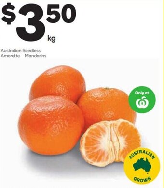 Woolworths Australian Seedless Amorette Mandarins offer
