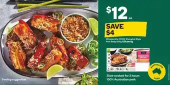 Woolworths Woolworths COOK Shanghai Style Pork Belly 600g offer