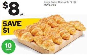 Woolworths Large Butter Croissants Pk 10# offer