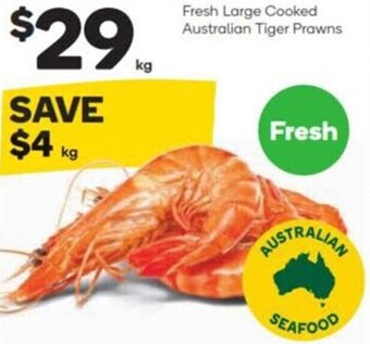 Woolworths Fresh Large Cooked Australian Tiger Prawns offer