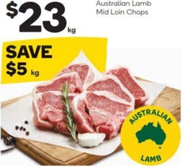 Australian Lamb Mid Loin Chops offer at Woolworths