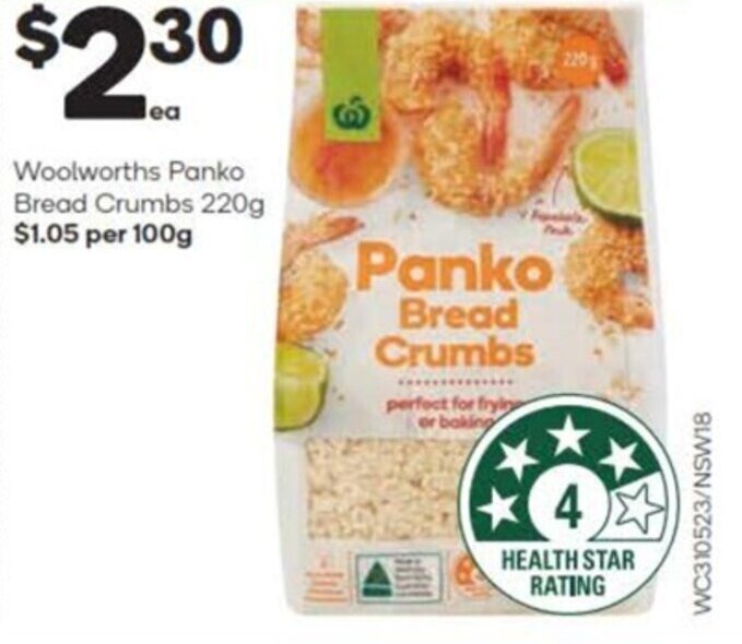 Woolworths Panko Bread Crumbs 220g offer at Woolworths