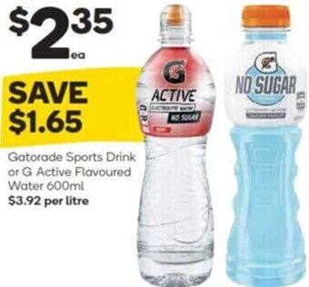 Woolworths Gatorade Sports Drink or G Active Flavoured Water 600ml offer