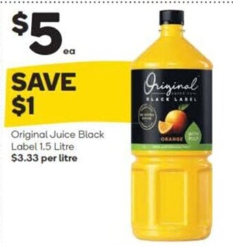 Woolworths Original Juice Black Label 1.5 Litre offer