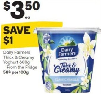 Woolworths Dairy Farmers Thick & Creamy Yoghurt 600g offer