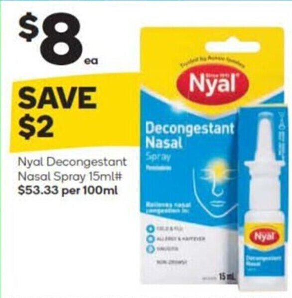 Nyal Decongestant Nasal Spray 15ml offer at Woolworths