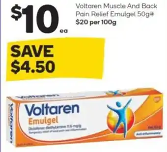 Woolworths Voltaren Muscle And Back Pain Relief Emulgel 50g# offer