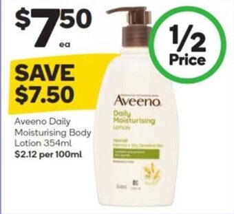 Woolworths Aveeno Daily Moisturising Body Lotion 354ml offer