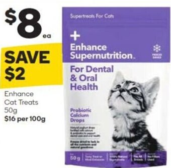 Woolworths Enhance Cat Treats 50g offer