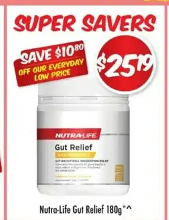 Chemist Outlet Nutra-Life Gut Relief 180g offer