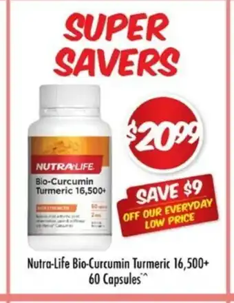 Chemist Outlet Nutra-Life Bio-Curcumin Turmeric 16,500+ 60 Capsules offer