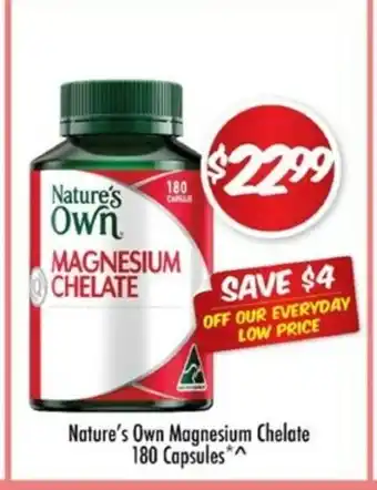 Nature's Own Magnesium Chelate 180 Capsules