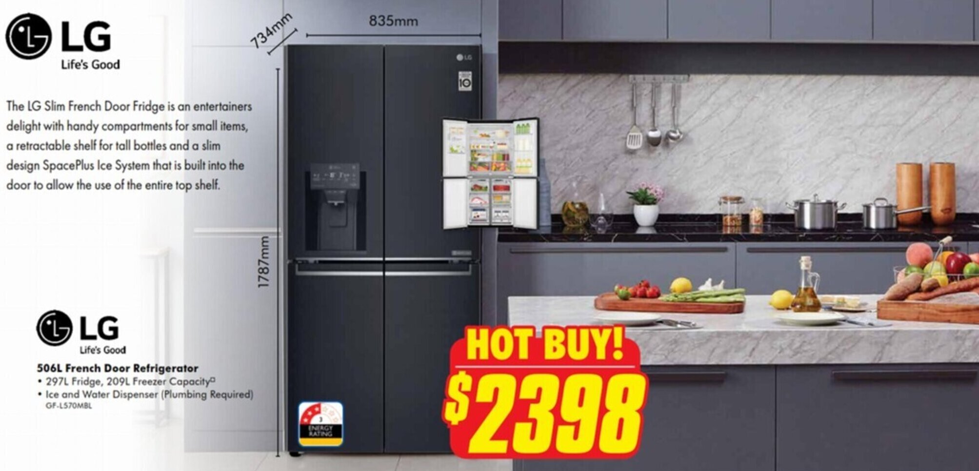 506L French Door Refrigerator offer at The Good Guys