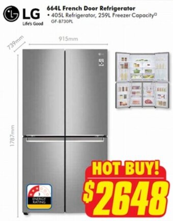 The Good Guys 664L French Door Refrigerator offer