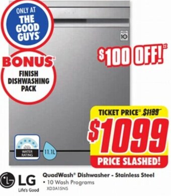 The Good Guys QuadWash Dishwasher - Stainless Steel offer