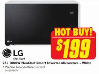 The Good Guys 25L 1000W NeoChef Smart Inverter Microwave - White • Precise Temperature Control offer