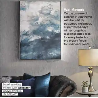 Bunnings Superfresco Easy 'Molten' 52cm Walpaper Silver 10m offer