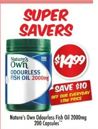 Nature's Own Odourless Fish Oil 2000mg 200 Capsules