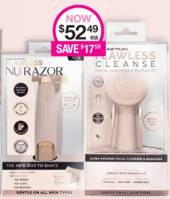 Priceline Flawless NU Razor or Flawless Facial Cleanser Massager offer