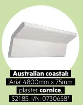 Australian Coastal Aria 4800mm x 75mm Plaster Cornice
