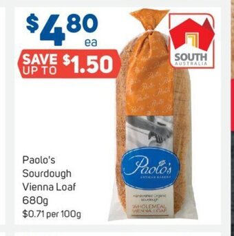 Foodland Paolo's Sourdough Vienna Loaf 680g offer