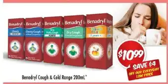 Chemist Outlet Benadryl Cough & Cold Range 200mL offer
