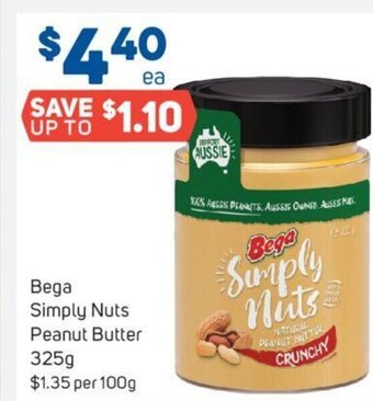 Foodland Bega Simply Nuts Peanut Butter 325g offer