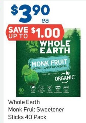 Foodland Whole Earth Monk Fruit Sweetener Sticks 40 Pack offer