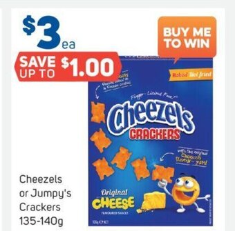Foodland Cheezels or Jumpy's Crackers 135-140g offer