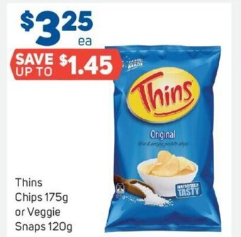 Thins Chips 175g or Veggie Snaps 120g