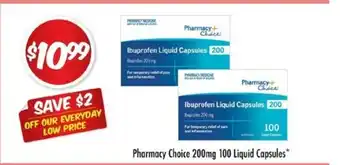 Chemist Outlet Pharmacy Choice 200mg 100 Liquid Capsules offer