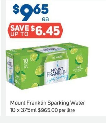 Foodland Mount Franklin Sparking Water 10 x 375ml offer