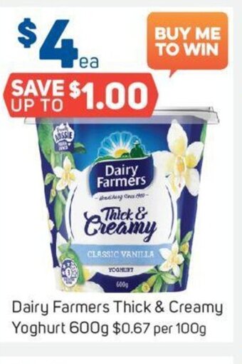 Foodland Dairy Farmers Thick & Creamy Yoghurt 600g offer