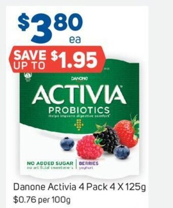 Foodland Danone Activia 4 Pack 4 X 125g offer