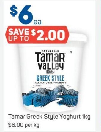 Foodland Tamar Greek Style Yoghurt 1kg offer