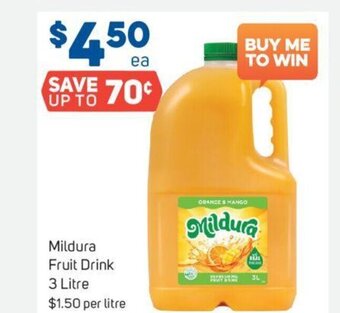 Foodland Mildura Fruit Drink 3 Litre offer
