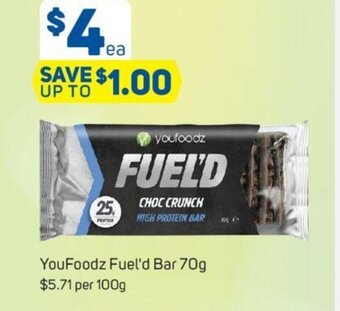 Foodland YouFoodz Fuel'd Bar 70g offer