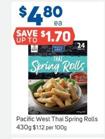 Foodland Pacific West Thai Spring Rolls 430g offer