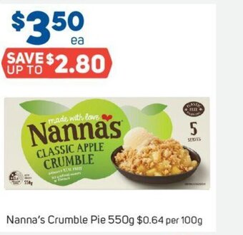 Foodland Nanna's Crumble Pie 550g offer